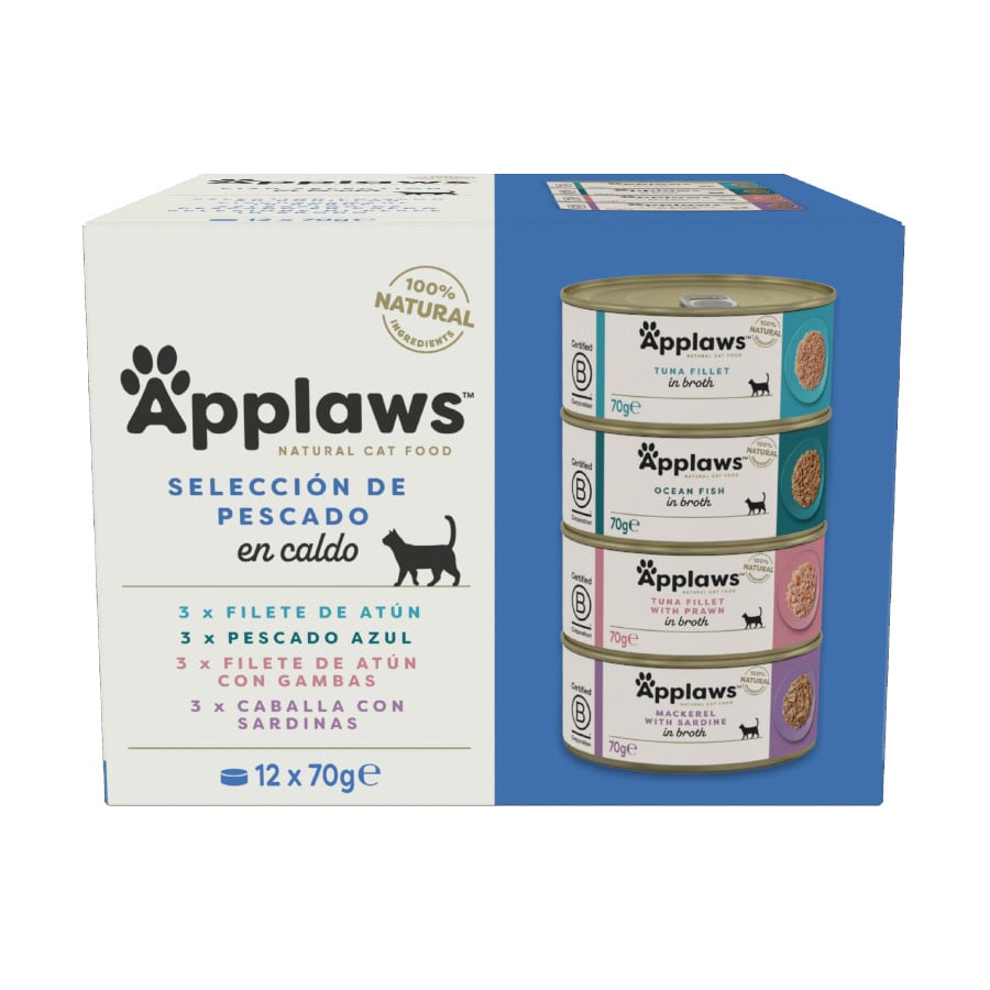 Imagen de Applaws Pack 12 uds Comida Húmeda Lata para Gatos Pescado