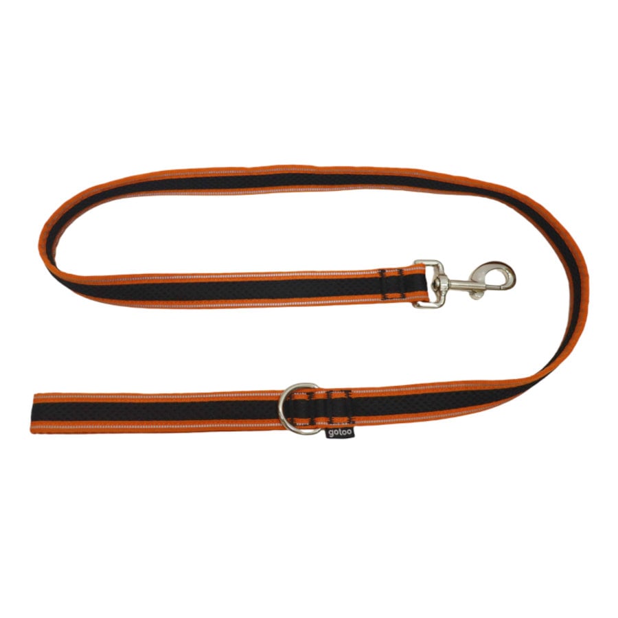 Gotoo Correa reflectante de malla naranja/negro para perro