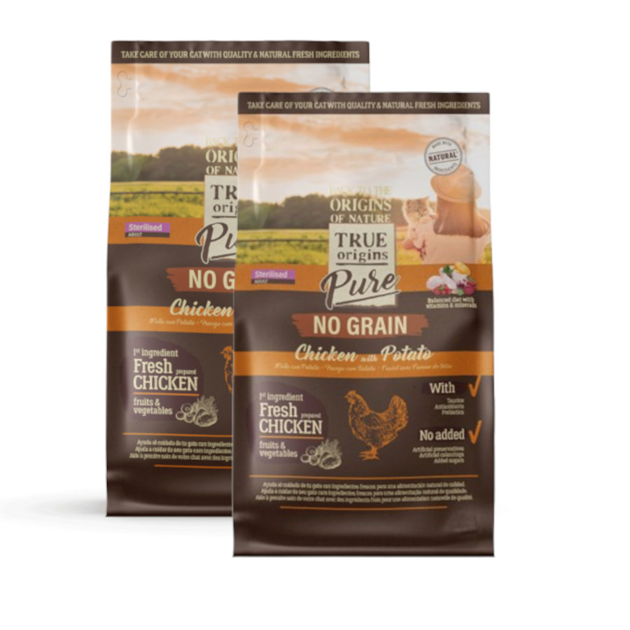True Origins Pure Adult Sterilised Pollo pienso para gatos ¡Pack ahorro!