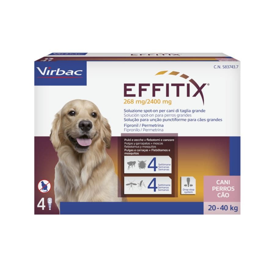 Effitix – Pipetas desparasitantes para perros de 20 a 40 Kg Virbac Effitix.