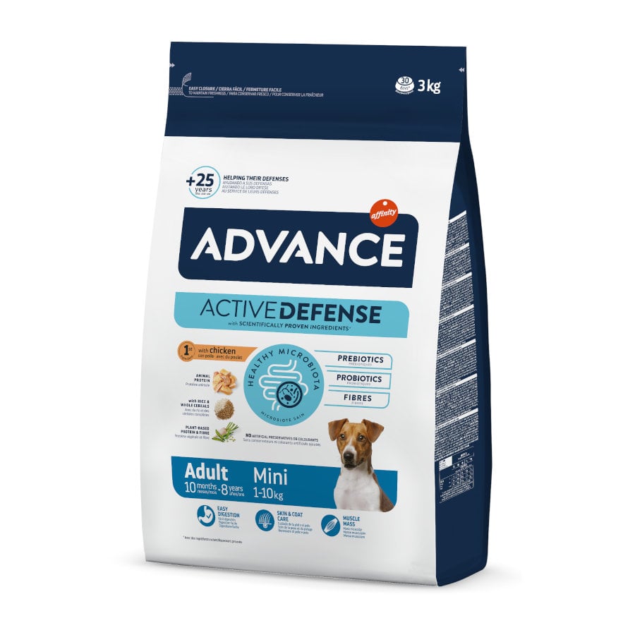 Advance – Pienso para perros adultos minis Advance Active Defense pollo y arroz.