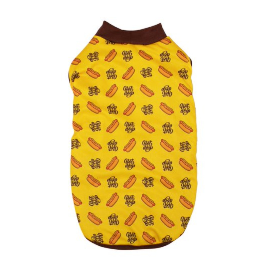 Imagen de Outech Fleece Hot Dog Sudadera Amarilla para perros