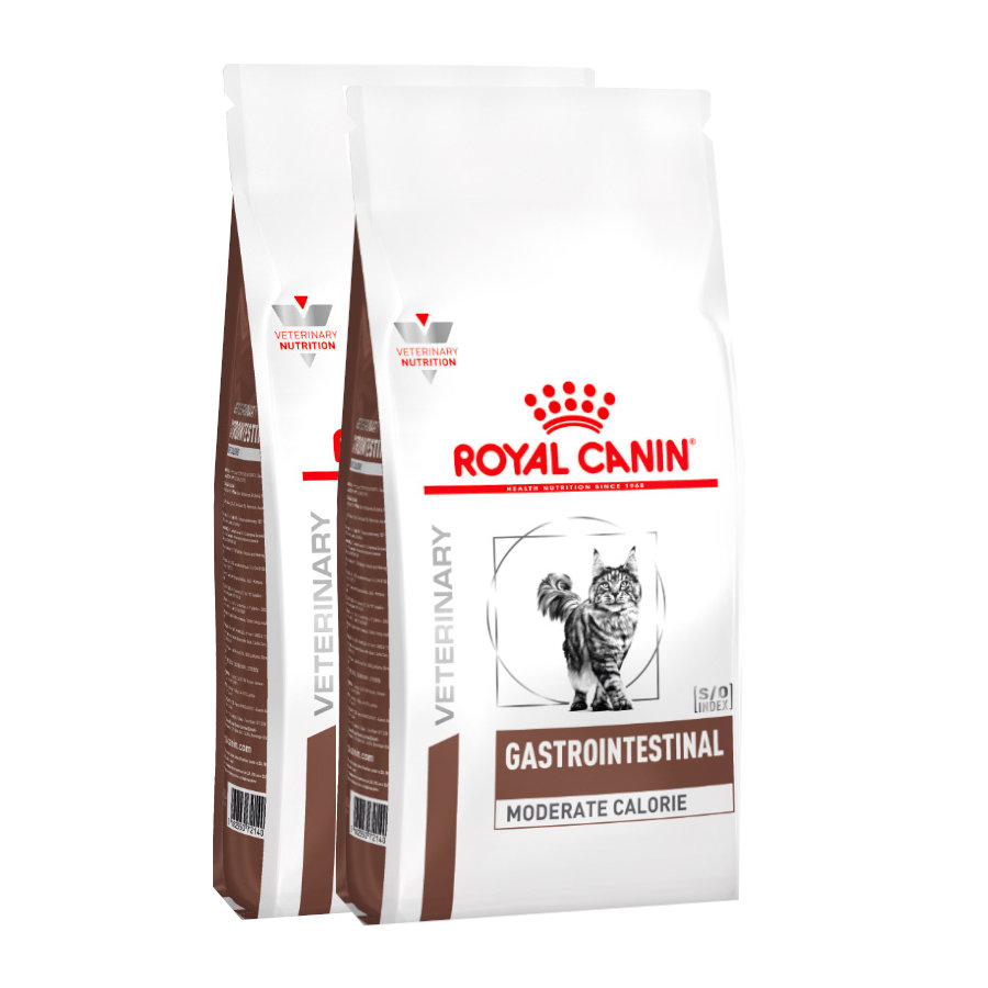 Royal Canin Feline Veterinary Diet Gastro Intestinal Moderate Calorie - 2x4 kg Pack Ahorro
