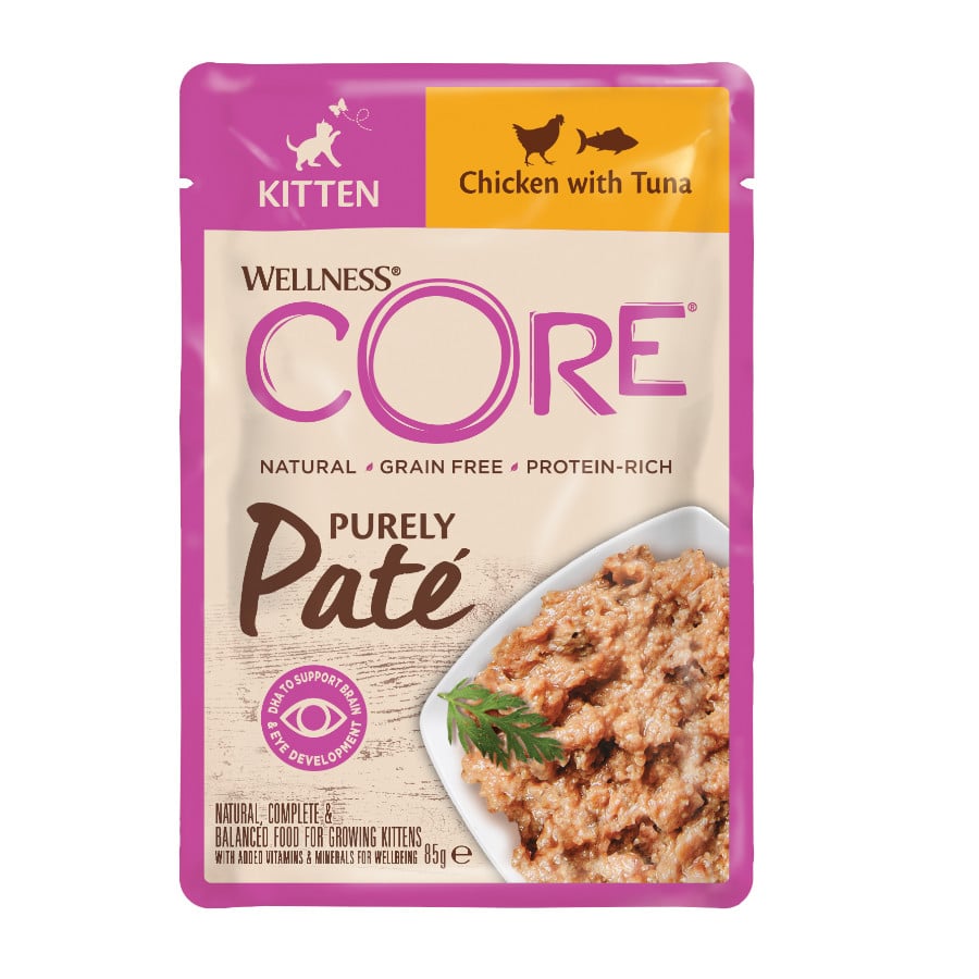 Imagen de Wellness Core Kitten Pollo en Paté sobre para gatos