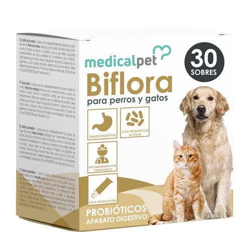 10 uds. Medicalpet Biflora probiótico para perros y gatos