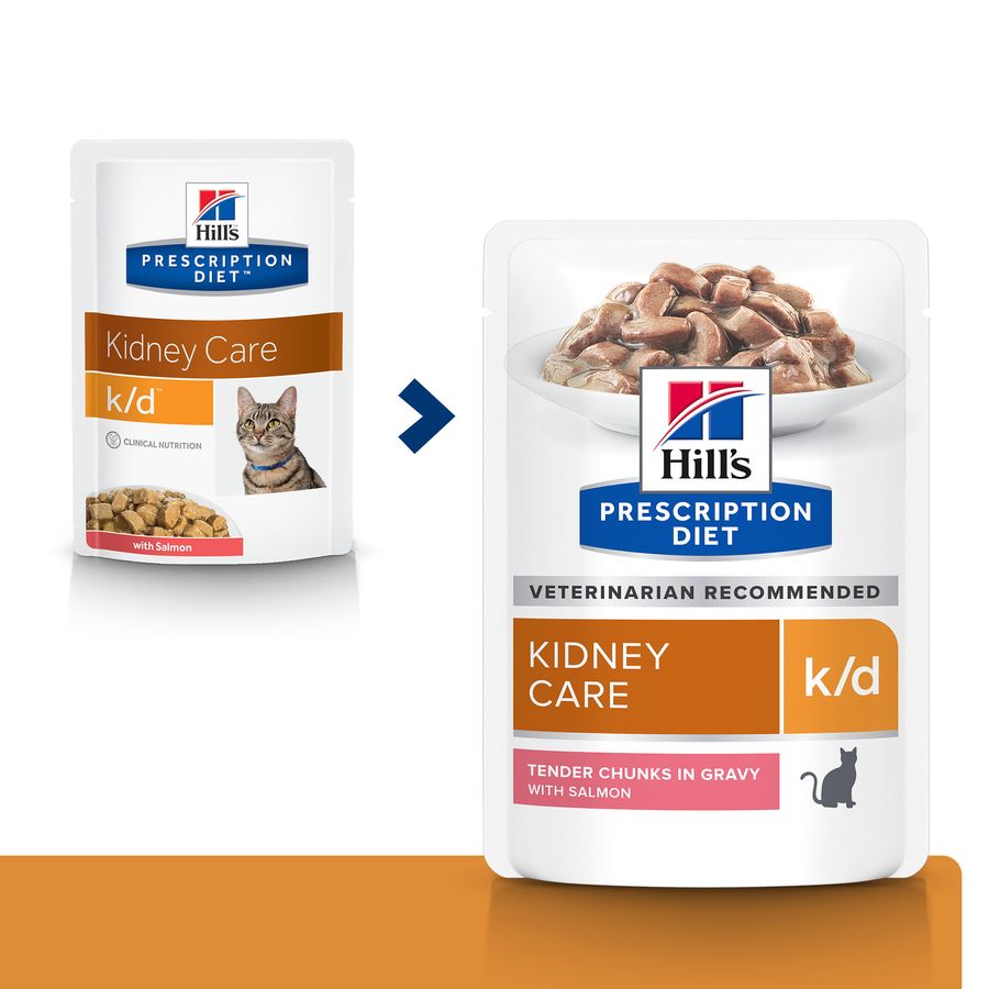 Hill’s Prescription k/d Diet Kidney Care Salmón sobre en salsa para gatos , , large image number null
