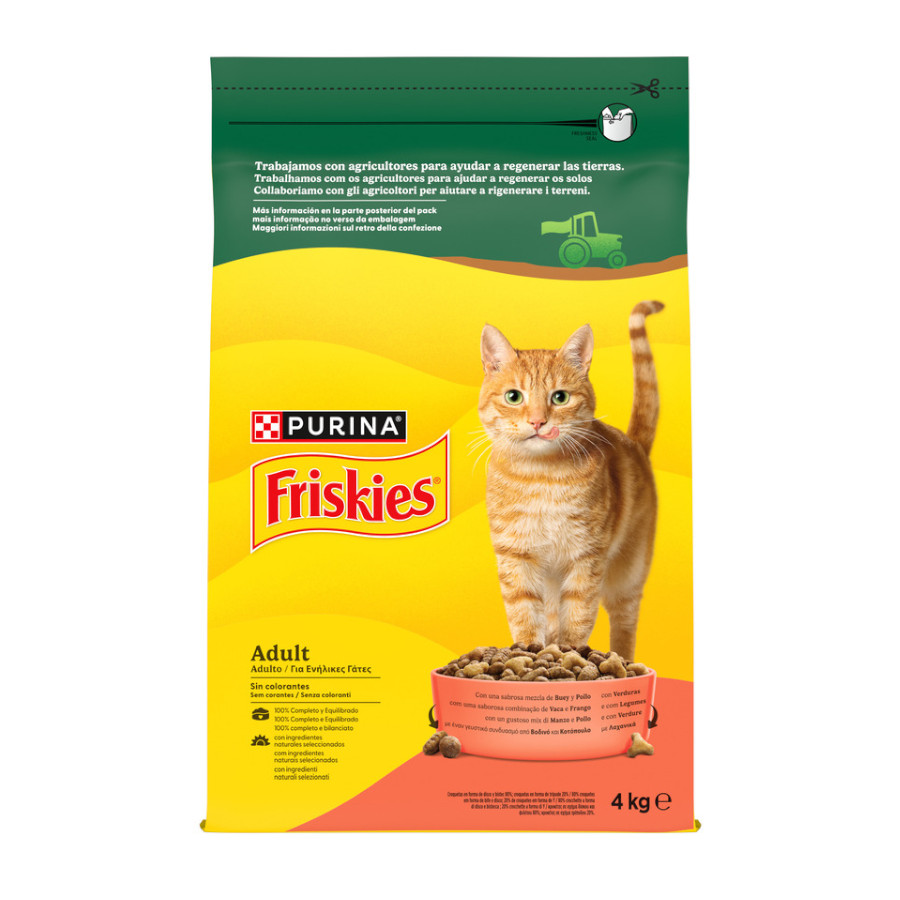 Imagen de Friskies Adulto Gato con Buey, Pollo y Verduras 4 kg