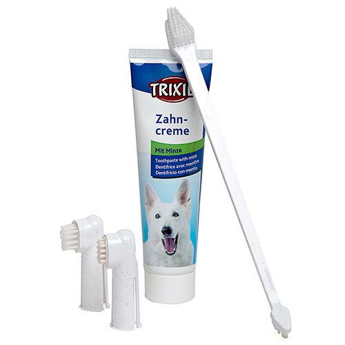 Trixie set limpieza dental para perros 3 cepillos image number null
