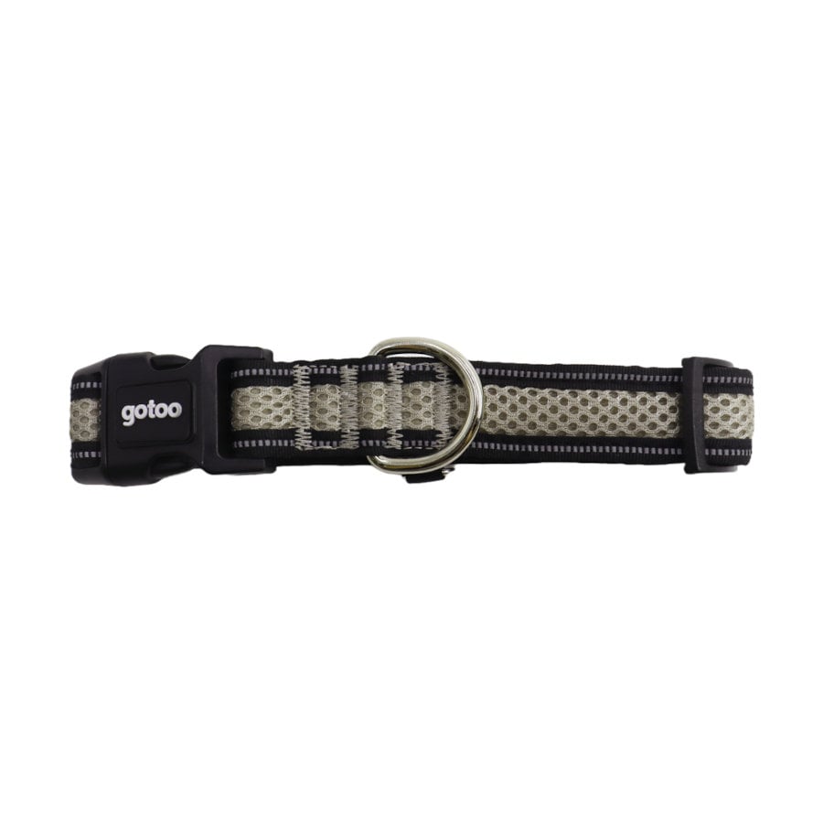 Gotoo Collar de malla transpirable gris para perros