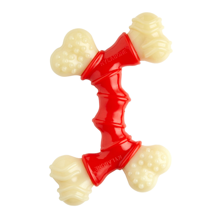 Nylabone – Juguete Nylabone para perros Extreme Chew Double Bone. Blanco / Rojo. Talla L