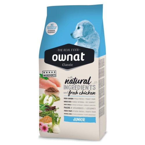 Ownat – Pienso para perros cachorros y junior Ownat Classic pollo 4 kg.