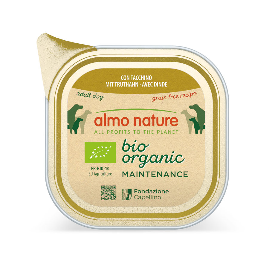 0.1 KG 100 g Almo Nature Bio Organic Maintenance Grain Free Pavo tarrina para perros
