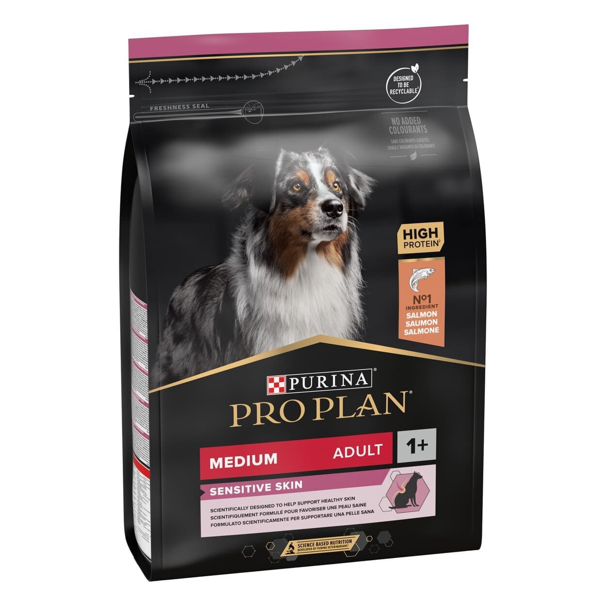 Purina Pro Plan – Pienso para perros adultos medianos Purina Pro Plan Sensitive Skin salmón. 3 Kg