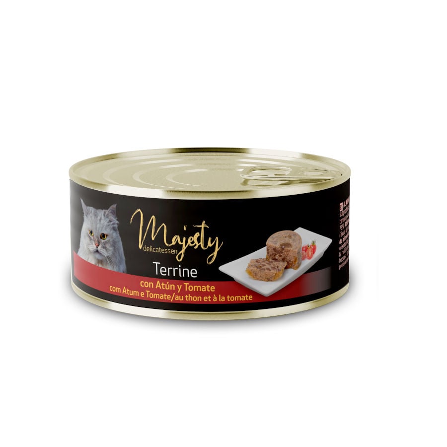 Imagen de Majesty Adult Terrine Atún y Tomate lata para gatos