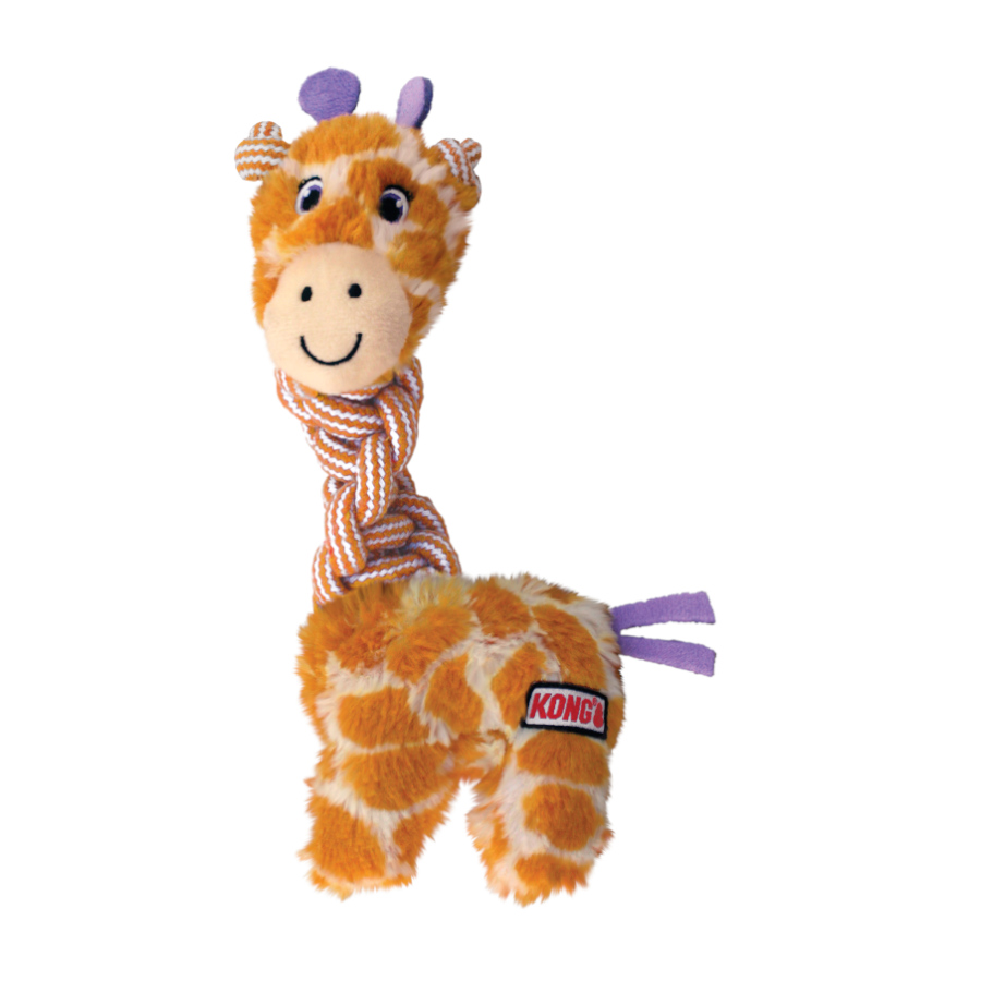 Kong – Juguete Kong para perros peluche jirafa con cuerda Knots Twists. Marrón