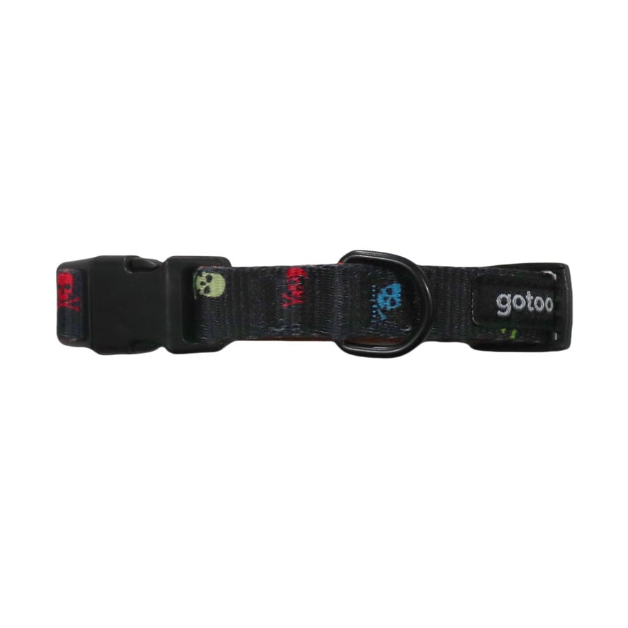 Gotoo Collar estampado calavera negro para perros