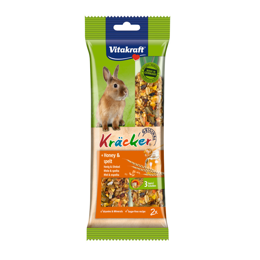Vitakraft – Snack para conejos enanos barritas miel y sésamo Vitakraft 2 uds.