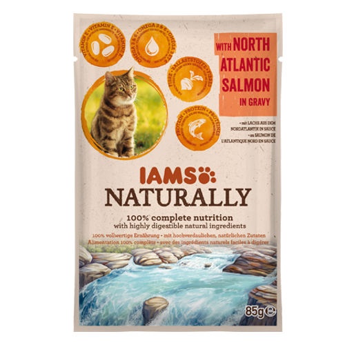 IAMS Naturally salmón comida húmeda para gatos image number null