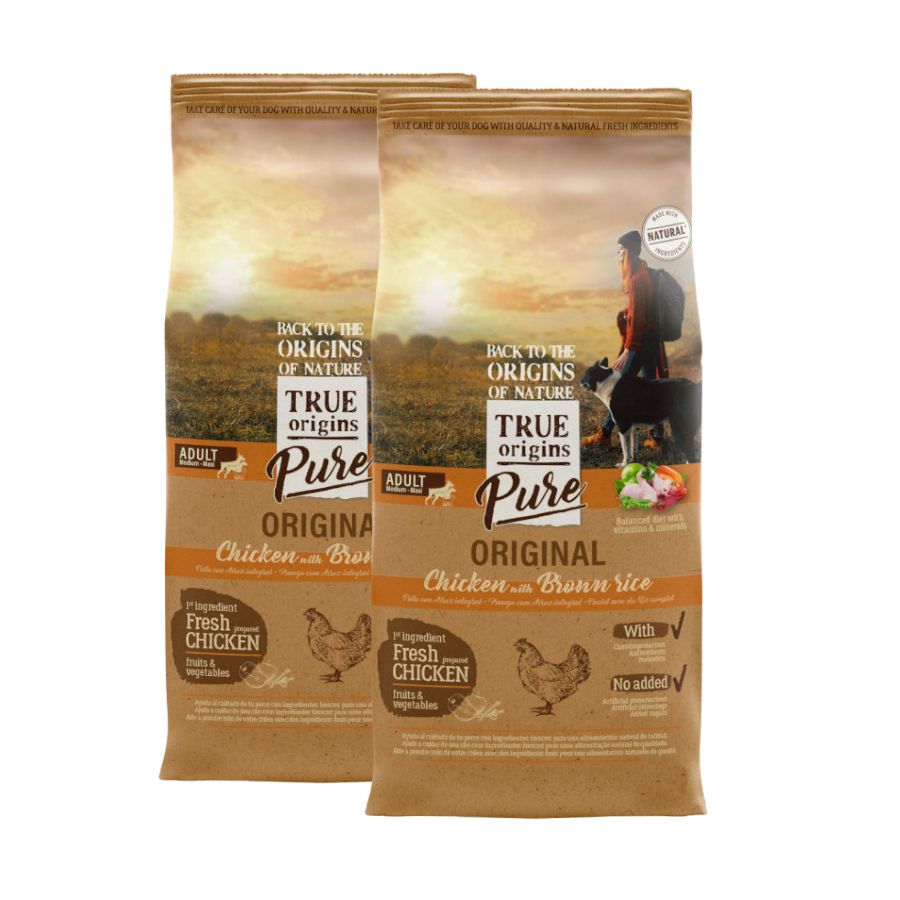 True Origins Pure Adult Pollo y Arroz pienso para perros ¡Pack ahorro!