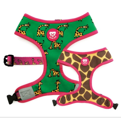 Imagen de Dukier Savana Arnés Rreversible Estampado Jirafa para perros
