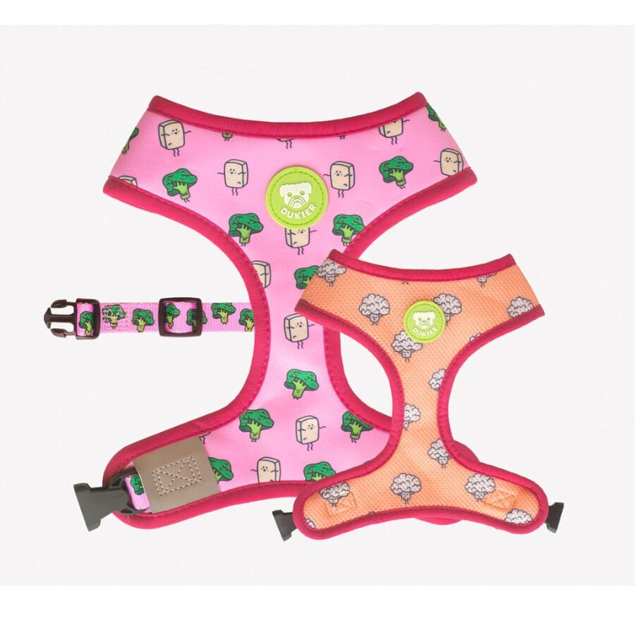 Imagen de Dukier Arnés Reversible Estampado Vegan para perros