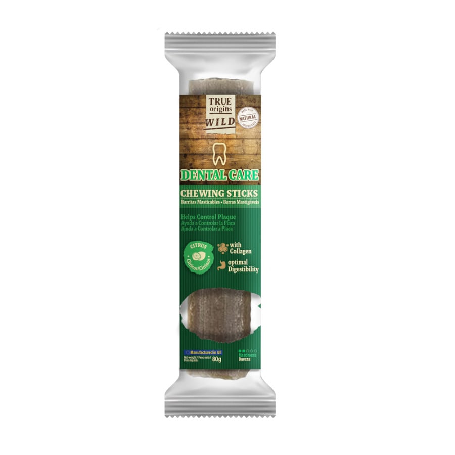 4 uds. True Origins Wild Dental Care Chewing Sticks Snack para perros ¡Pack Ahorro!