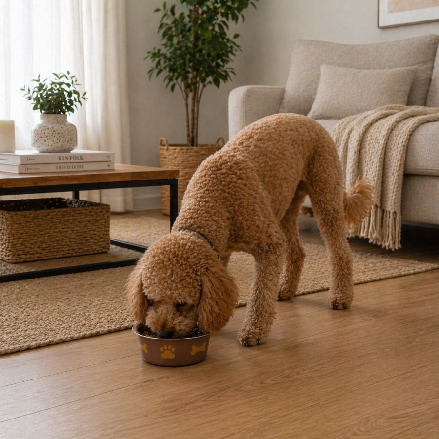 Leeby Comedero Estampado Huellas Acero Inoxidable para perros