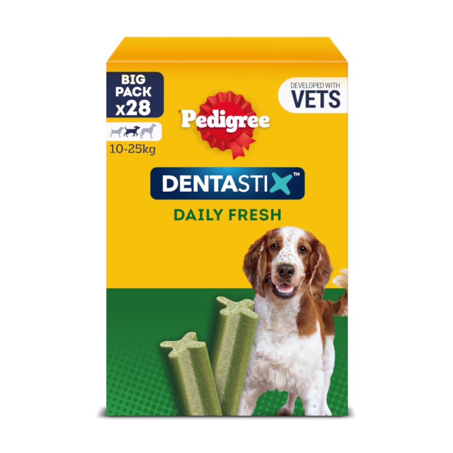 28 barritas Pedigree Dentastix Fresh Snacks Dentales para Perros Medianos