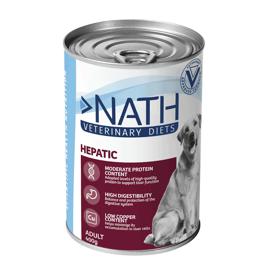 Nath Veterinary Diets Hepatic lata para perros ¡Pack ahorro!