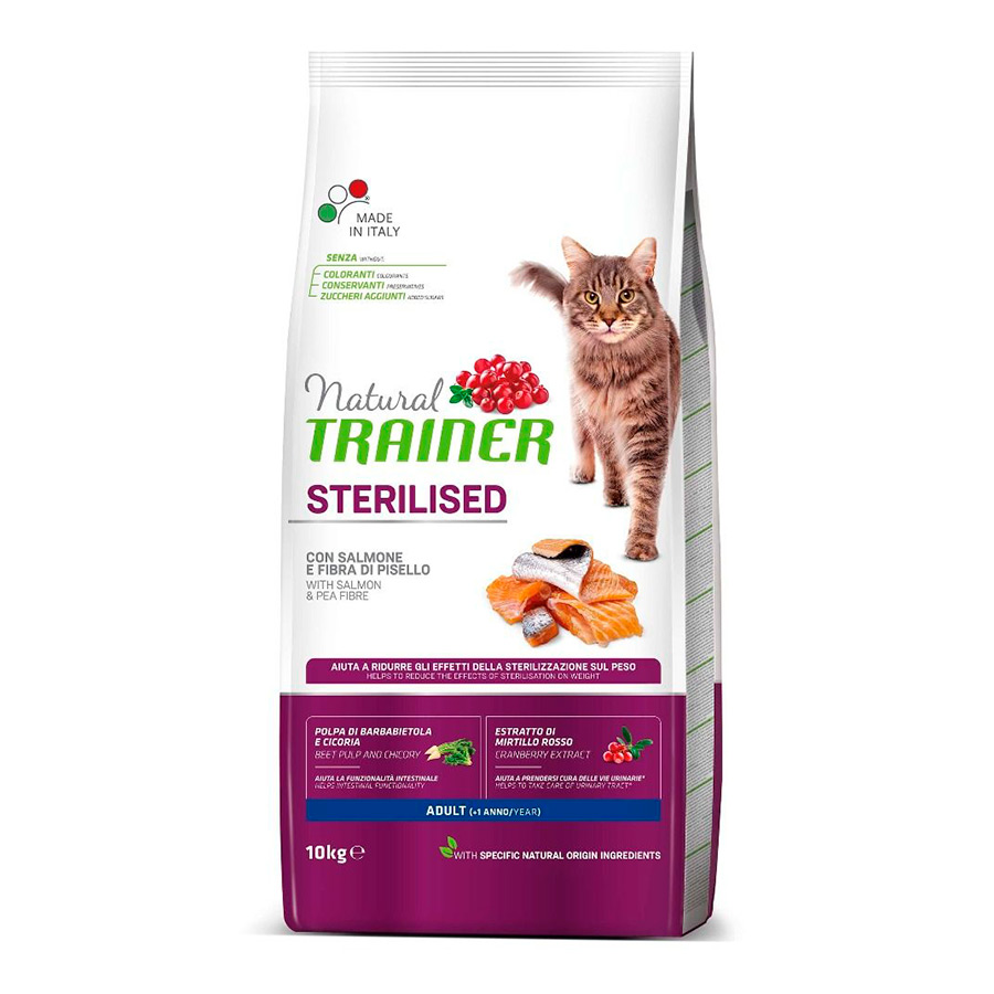 Natural Trainer Adult Sterilised Salmón pienso para gatos ¡Pack ahorro!