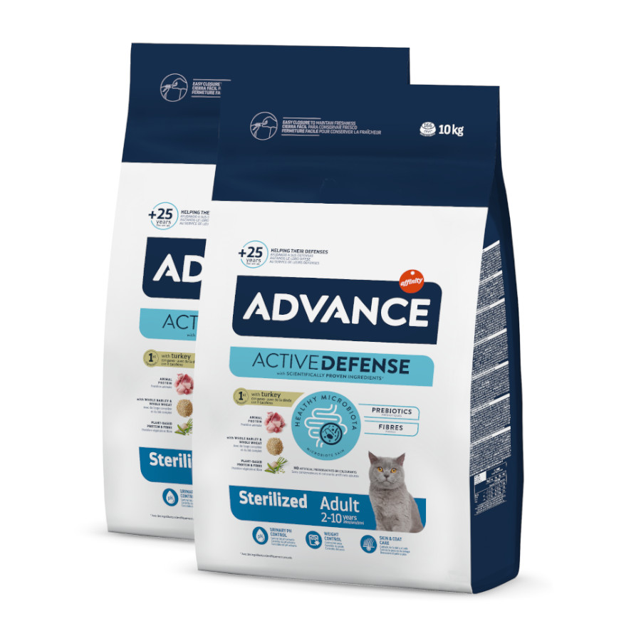 Advance Adult Sterilized Pavo y Cebada pienso para gatos ¡Pack ahorro!