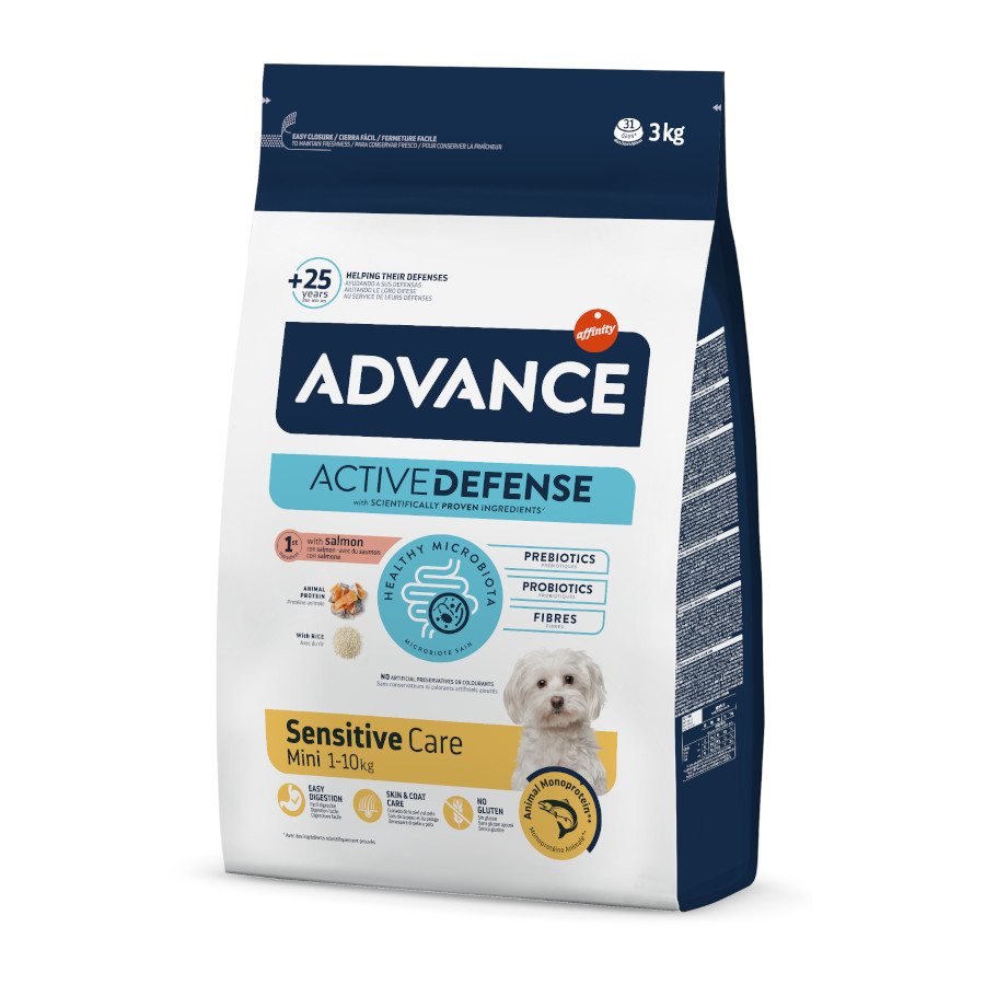 Advance – Pienso para perros adultos Advance Mini Sensitive salmón y arroz.