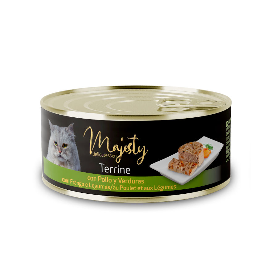 Imagen de Majesty Adult Terrine Pollo y Verduras lata para gatos
