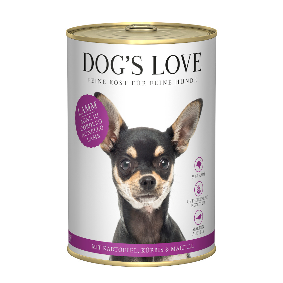 Dog’s Love – Comida húmeda para perros adultos Dog’s Love cordero sin cereales 400 g.