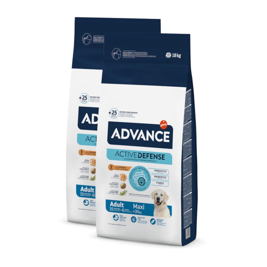 Advance Active Defense Maxi Adult pollo y arroz pienso para perros ¡Pack ahorro!