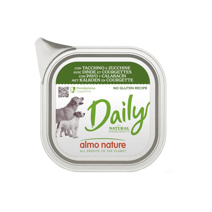 0.1 KG 100 g Almo Nature Bio Organic Maintenance con Pavo y Calabacín tarrina para perros