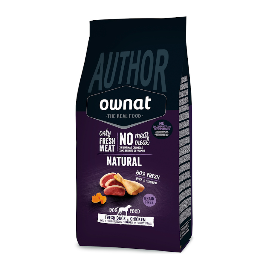 10 KG 10 kg Ownat Author Pato Fresco y Pollo pienso para perros