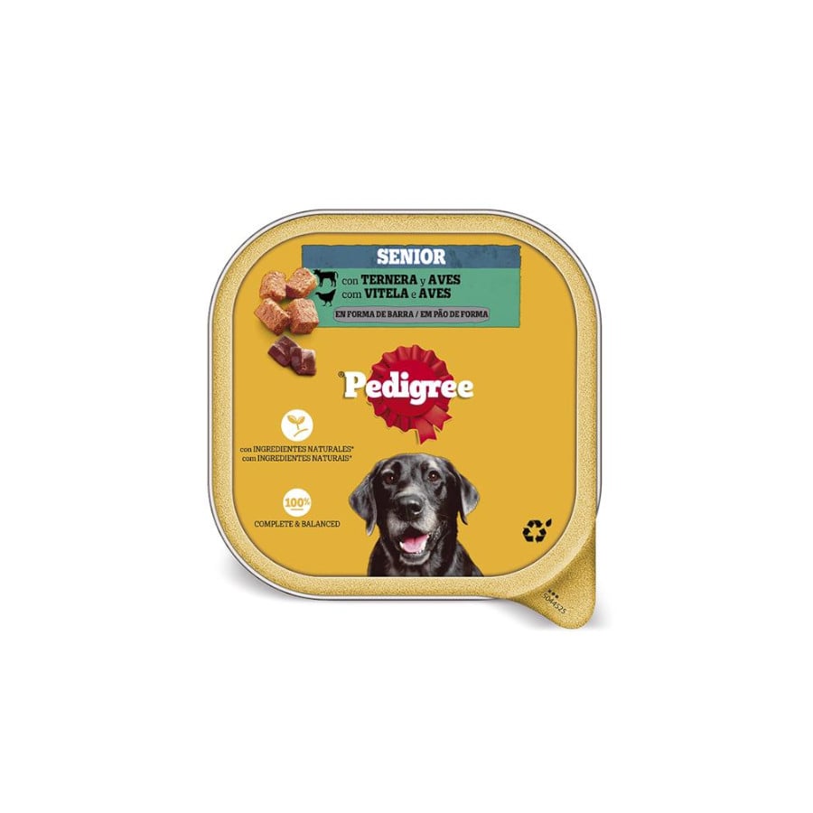 Pedigree – Comida húmeda para perros senior Pedigree Tarrina paté ternera y aves 300 g.