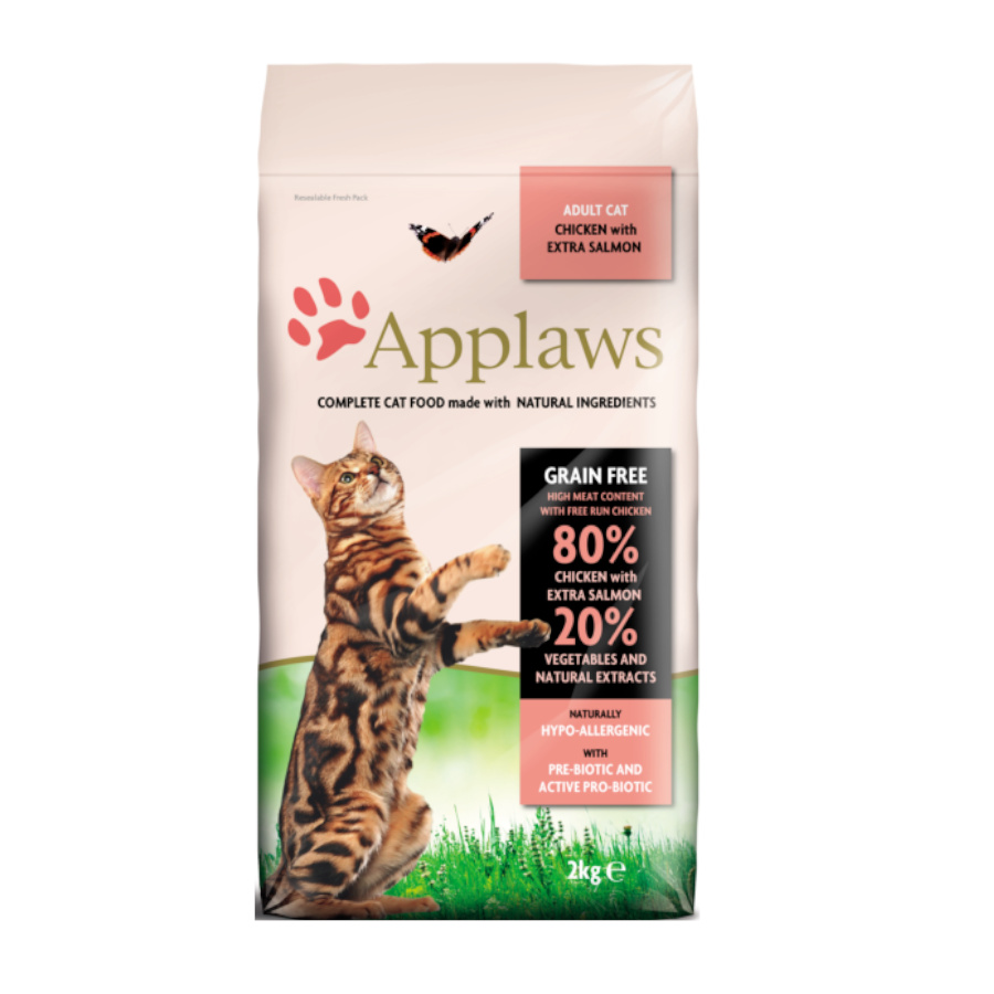 Applaws Adult Grain Free Pollo y Salmón pienso para gatos, , large image number null