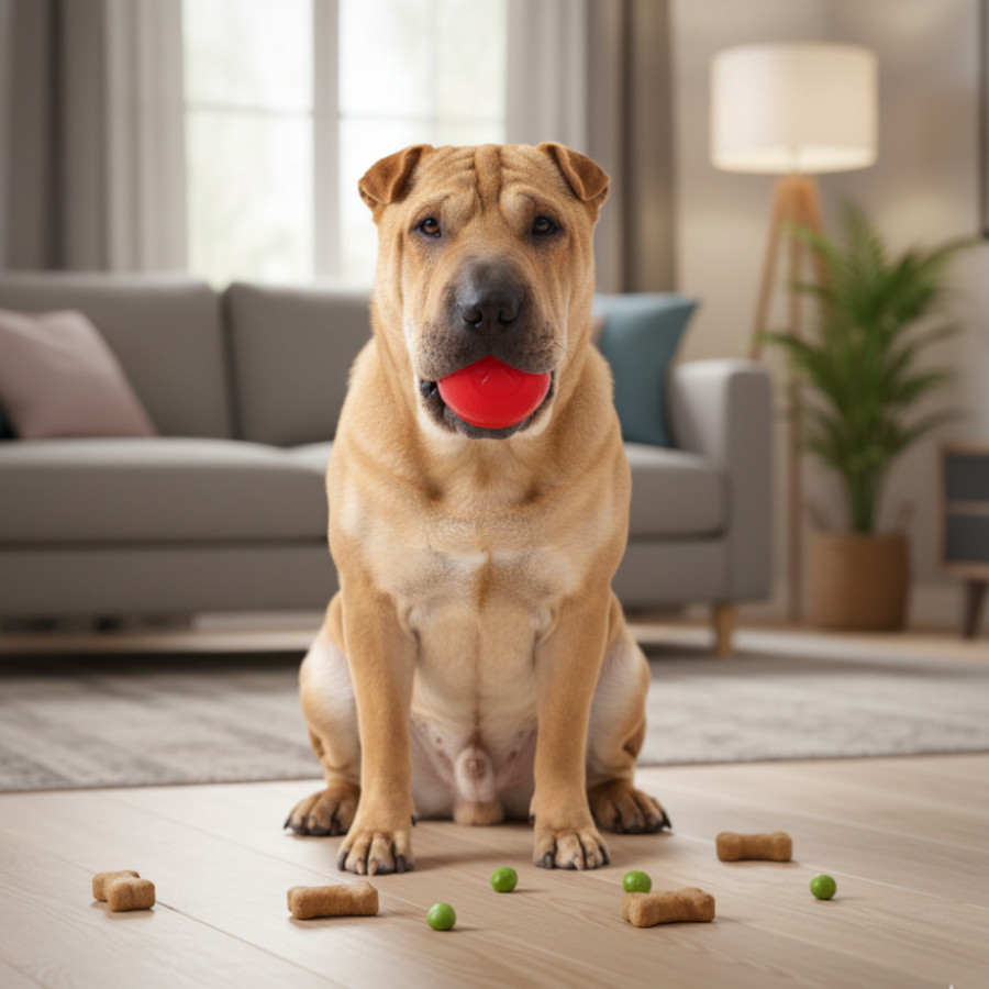 Tootoy! Pelota Toughie Rubber de Goma Roja para perros